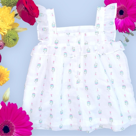 JANIE & JACK 0-3 MONTH BABY FLORAL SUNDRESS - Picture 2 of 3
